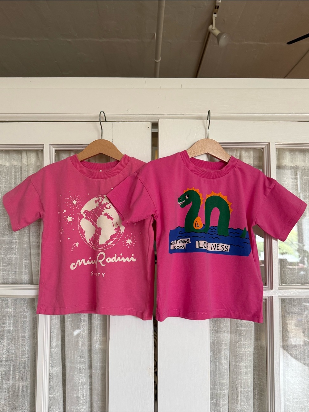 Mini Rodini Bright Pink Graphic Kids Tees - Set of 2